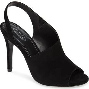 CHARLES by CHARLES DAVID Riot Pumps Slingback in Black Suede Size 6.5 Brand New